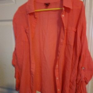 Meeona xl pink button up shirt